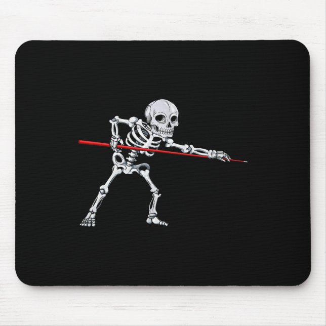 Alfombrilla De Ratón Skeleton Billiards Billiard Pool Snooker Halloween (Frente)