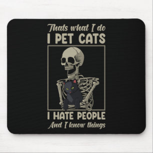 Alfombrilla De Ratón Skeleton Cat Kitten Lover Grumpy Skull Mascota O