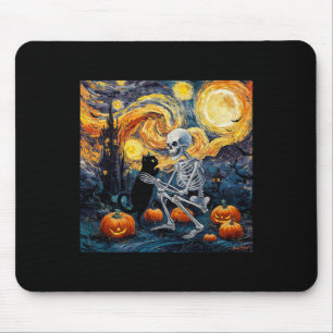 Alfombrilla De Ratón Skeleton Cat Skull Gótico Halloween Halloween Homb