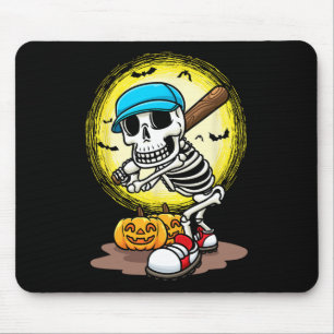 Alfombrilla De Ratón Skeleton del jugador Softball Niños Halloween Niño