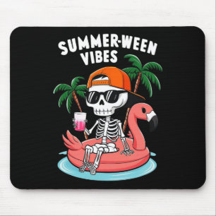 Alfombrilla De Ratón Skeleton Flamingo Summerween Vibes Halloween