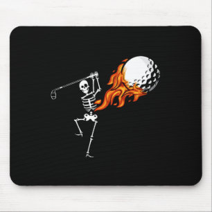Alfombrilla De Ratón Skeleton Golf Funny Halloween Disstuve Golf Spor