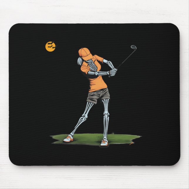 Alfombrilla De Ratón Skeleton Golf Funny Halloween Golfing Sports Golfe (Frente)