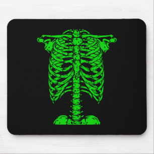 Alfombrilla De Ratón Skeleton Green Rib Cage Bone Costume Halloween Gra