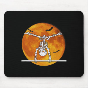 Alfombrilla De Ratón Skeleton Gymnastics Halloween Horizontal Bar