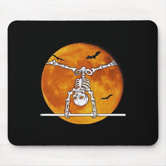 Alfombrilla De Ratón Skeleton Gymnastics Halloween Horizontal Bar (Frente)