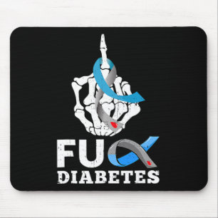 Alfombrilla De Ratón Skeleton Hand Fck Diabetes Blue Ribbon Awareness M