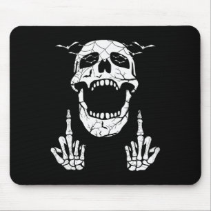 Alfombrilla De Ratón Skeleton Hand Halloween Huesos del Dedo Medio