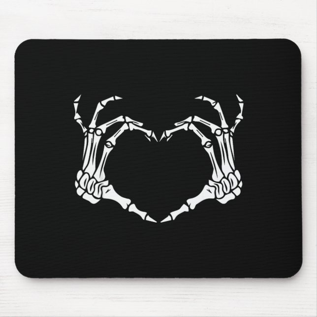 Alfombrilla De Ratón Skeleton Hand Heart Halloween Funny Bones Love  (Frente)