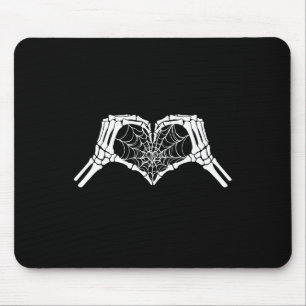 Alfombrilla De Ratón Skeleton Heart Hands Spiderweb Halloween Spooky Lo