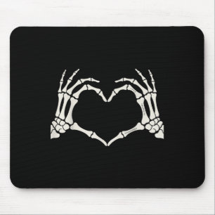 Alfombrilla De Ratón Skeleton Mands Heart Rótulo Halloween