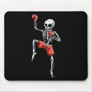 Alfombrilla De Ratón Skeleton Muay Thai Halloween Kickboxing Mma Fighti