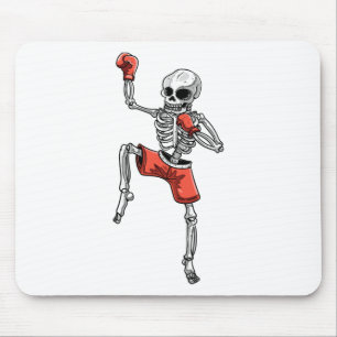 Alfombrilla De Ratón Skeleton Muay Thai Halloween Kickboxing Mma Fighti