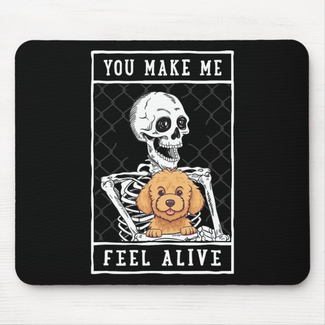 Alfombrilla De Ratón Skeleton que sientas que Halloween me viva (Frente)