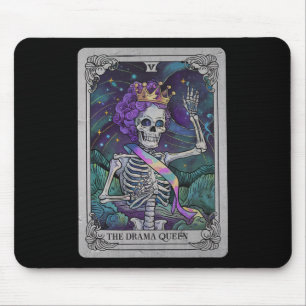 Alfombrilla De Ratón Skeleton Queen Tarot Card Bruja gótica Halloween