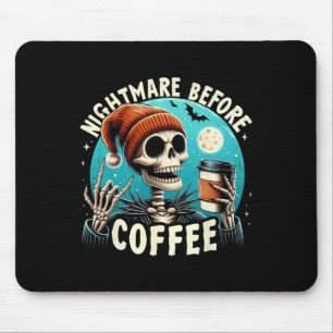 Alfombrilla De Ratón Skeleton retro Halloween Café Mug Scary Night Be