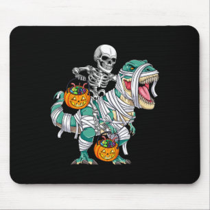 Alfombrilla De Ratón Skeleton Riding Dinosaur T Rex Fun Niños Hallo