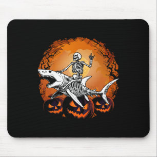 Alfombrilla De Ratón Skeleton Riding Shark Lazy Halloween Disstume dive