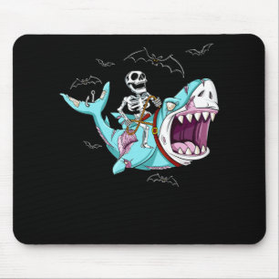 Alfombrilla De Ratón Skeleton Riding Zombie Shark Gracioso regalo de Ha