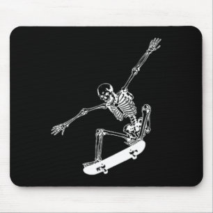 Alfombrilla De Ratón Skeleton Skateboard Skull Halloween Skateboarding