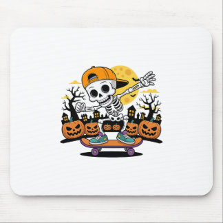 Alfombrilla De Ratón Skeleton Skateboarding Boys Skateboard Halloween S