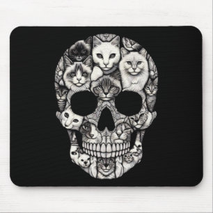 Alfombrilla De Ratón Skeleton Skeleton Halloween Disstuve Skull Cat