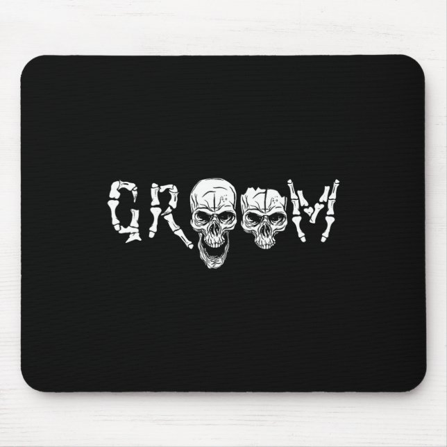Alfombrilla De Ratón - Skeleton Skull Halloween Boda Bachelet (Frente)