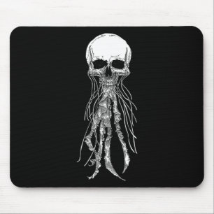 Alfombrilla De Ratón Skeleton Skull Scary Jellyfish Halloween Rock N Ro