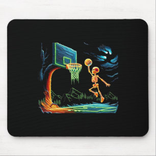 Alfombrilla De Ratón Skeleton Slam Dunk Hoop Sketll Halloween Halloween