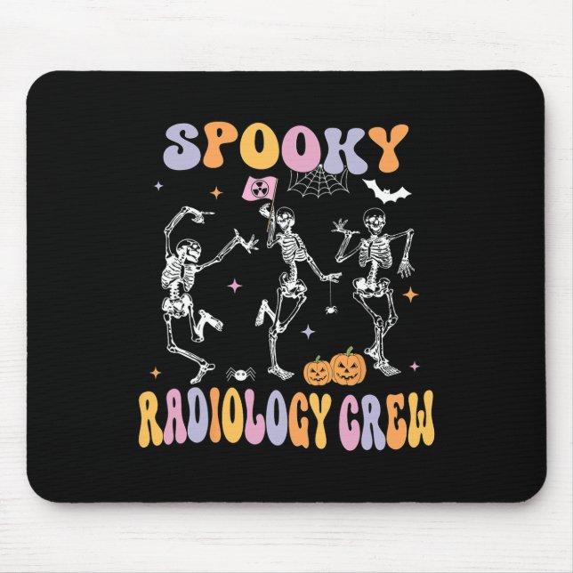 Alfombrilla De Ratón Skeleton Spooky Radiology Crew X-ray Tech Hallowee (Frente)