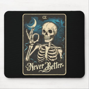 Alfombrilla De Ratón Skeleton Tarot Card nunca mejor Skull Halloween