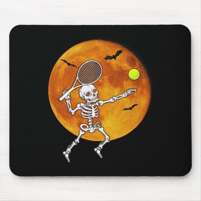 Alfombrilla De Ratón Skeleton Tennis Halloween Racket Ll (Frente)