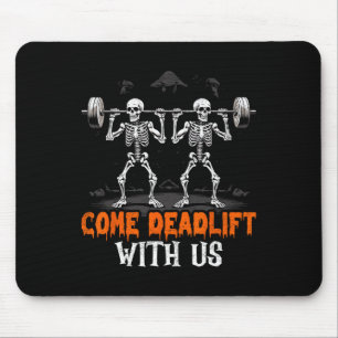 Alfombrilla De Ratón Skeleton Weightlifter Bodybuilder Fitness