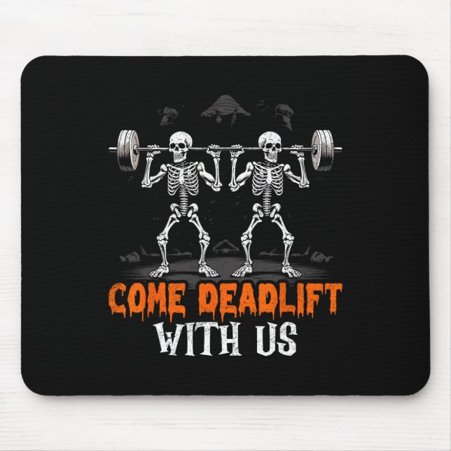 Alfombrilla De Ratón Skeleton Weightlifter Bodybuilder Fitness (Frente)