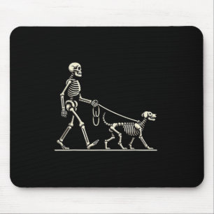 Alfombrilla De Ratón Skeleton Y Dog Lazy Halloween Disstume Funny Skul