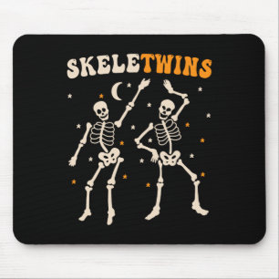 Alfombrilla De Ratón Skeletwins Twins Halloween coincidiendo con baile
