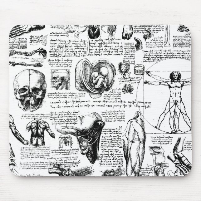 Alfombrilla De Ratón Sketchbook de la anatomía de da Vinci (Frente)