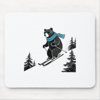 Alfombrilla De Ratón Skiing Bear, Funny Wintersports, Dad Ski Slope, Fu