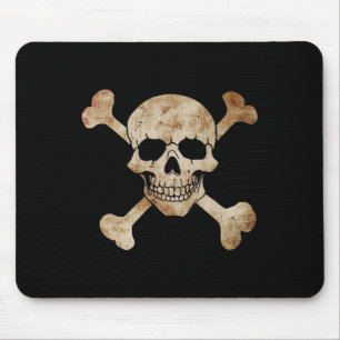 Alfombrilla De Ratón Skull De Bandera Pirata Y Gráfico De Esqueleto De