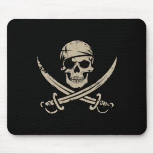 Alfombrilla De Ratón Skull Pirata Y Crossbone Skeleteen Halloween Para