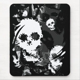 Alfombrilla De Ratón Skull Specters B&W swirad
