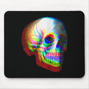 Alfombrilla De Ratón Skull Trippy Vaporwave Halloween Techno Rave Edm M