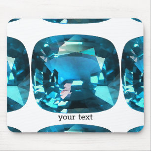 Alfombrilla De Ratón Sky Blue Topaz Cushion Gemstone