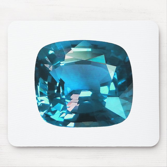 Alfombrilla De Ratón Sky Blue Topaz Cushion Gemstone (Frente)
