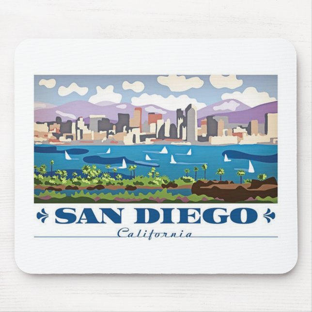 Alfombrilla De Ratón Skyline de San Diego (Frente)