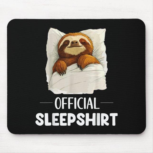 Alfombrilla De Ratón Sleepshirt Cute Sleeng Sloth Animal Lovers Pajama  (Frente)