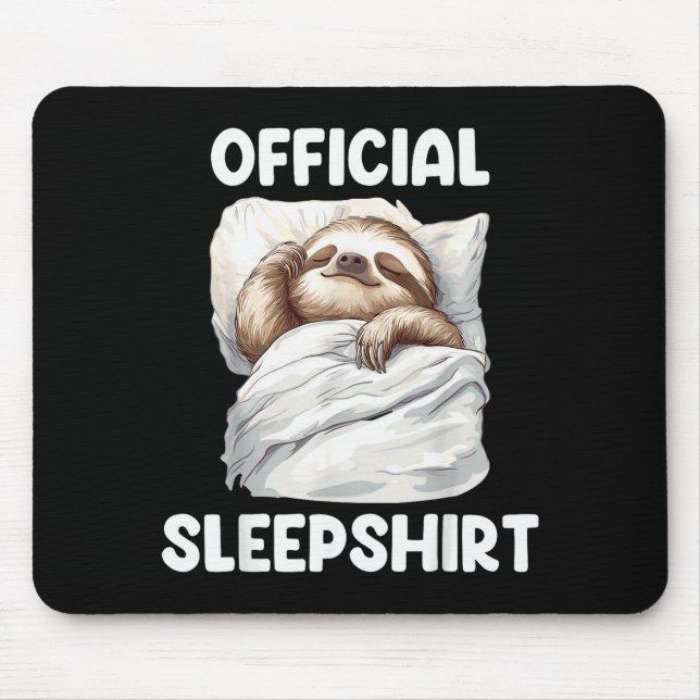 Alfombrilla De Ratón Sleepshirt Cute Sleeng Sloth Animal Lovers Pajama  (Frente)