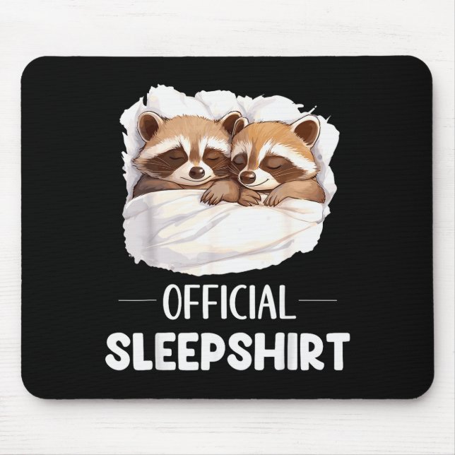 Alfombrilla De Ratón Sleepshirt Sleeng Raccoon Animal Lovers Pajama  (Frente)