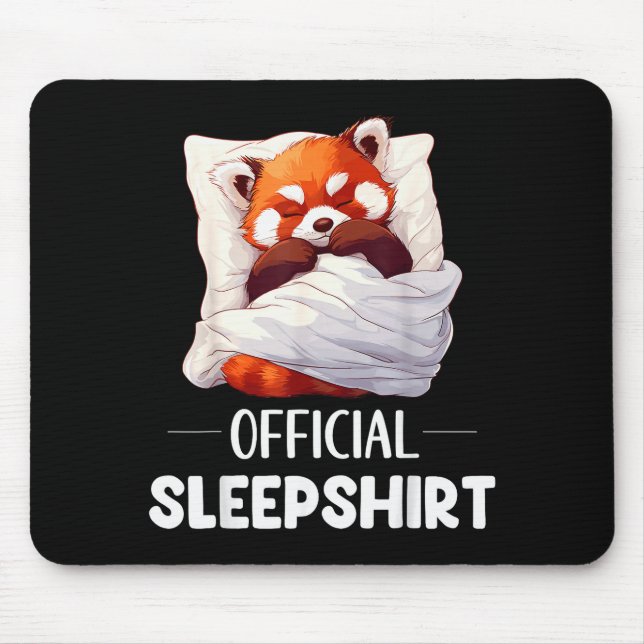 Alfombrilla De Ratón Sleepshirt Sleeng Red Panda Animal Lovers Pajama  (Frente)