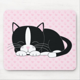 Alfombrilla De Ratón Sleepy Kitty {Tuxedo}
